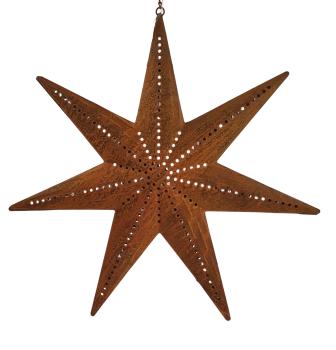 Metallstern in Rostoptik mit LED Lichterkette 30,5 cm zum hängen